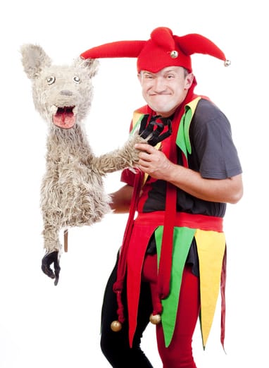 jester with a puppet
